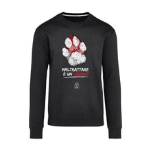 Felpa “Maltrattare è un crimine” - Girocollo, nera con grafica frontale