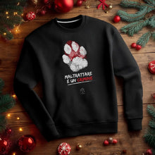 Felpa “Maltrattare è un crimine” - Girocollo, nera con grafica frontale