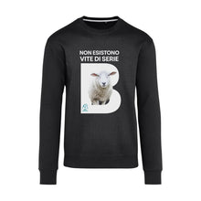 Felpa “Non esistono vite di serie B” - Pecora, girocollo