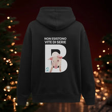 Felpa con cappuccio “Non esistono vite di serie B” - Maiale